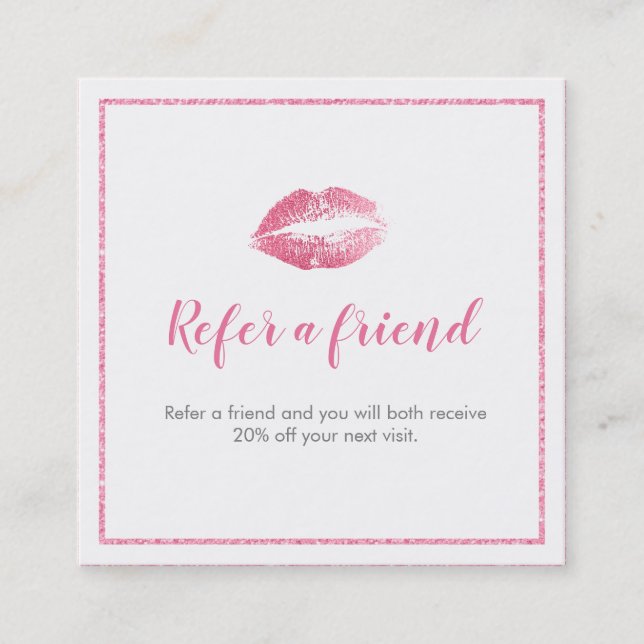 Rosa & Vit Referralskort Rabattkort (Framsida)