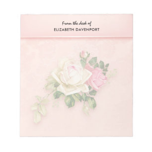 Rosa & Vit ros Bouquet Anteckningsblock