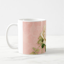 Rosa & Vit ros Bouquet Kaffemugg