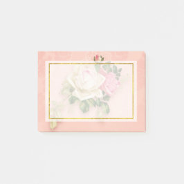 Rosa & Vit ros Bouquet Post-it Block