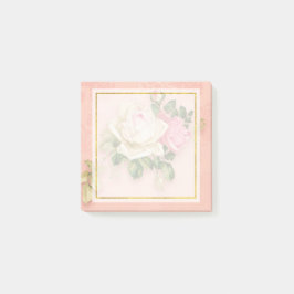 Rosa & Vit ros Bouquet Post-it Block