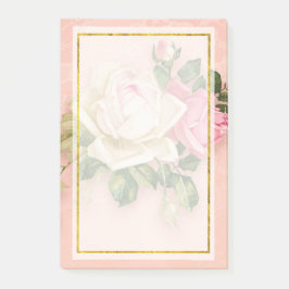 Rosa & Vit ros Bouquet Post-it Notes Block