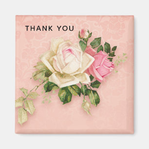Rosa & Vit ros Bouquet Tack Magnet