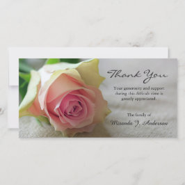 Rosa vit ros foto blommigt sympati tack kort