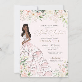  Rosa Vit ros lyxguld Sweet sixteen Inbjudningar