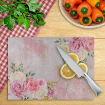 Rosa Vit ros på Marble Watercolor