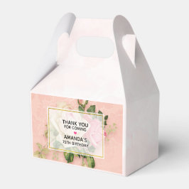 Rosa & vit rosblomsterbukett presentaskar