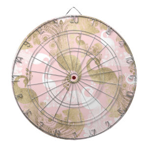  rosa, vit royal i guld darttavla