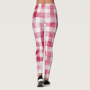 Rosa Vit Rutig Ränder   Leggings