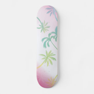 Rosa Vit skateboard handflatan träd tropiska skat