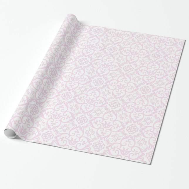 Rosa & vit skugga presentpapper (Utrullad)