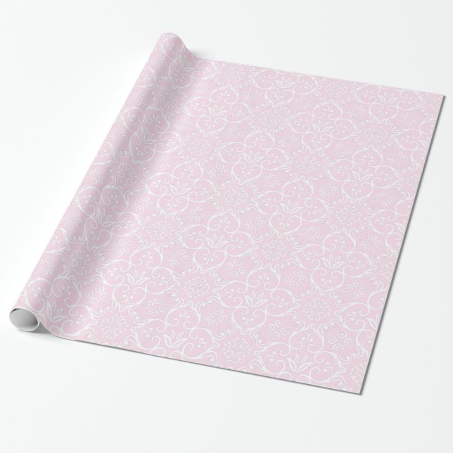 Rosa & vit skugga presentpapper (Utrullad)