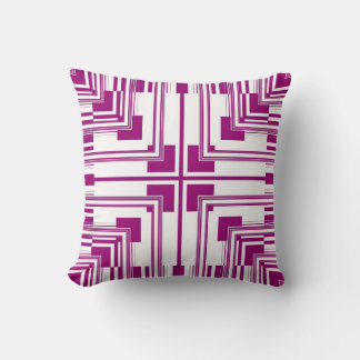Rosa Vit, sömlös Mönster Retro Art Design Kudde