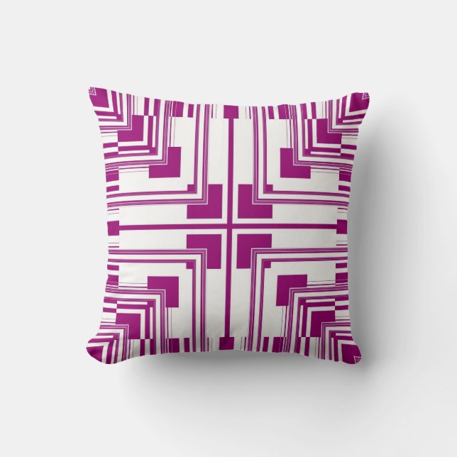 Rosa Vit, sömlös Mönster Retro Art Design Kudde (Framsida)