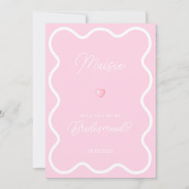 Rosa vit vågigt du som min brud frieri inbjudningar