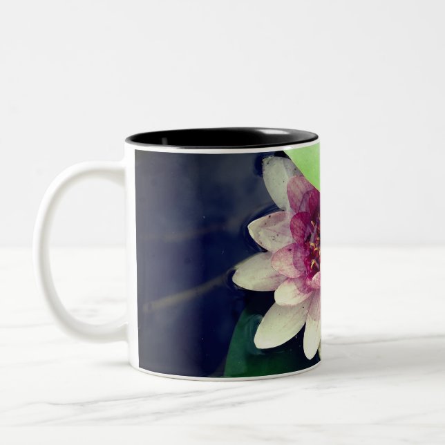 Rosa, vit, Vatten Lilly, Lotus Flower Photo Mugg (Vänster)