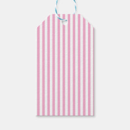 Rosa vit vertikal randig mönsterdesign presentetikett