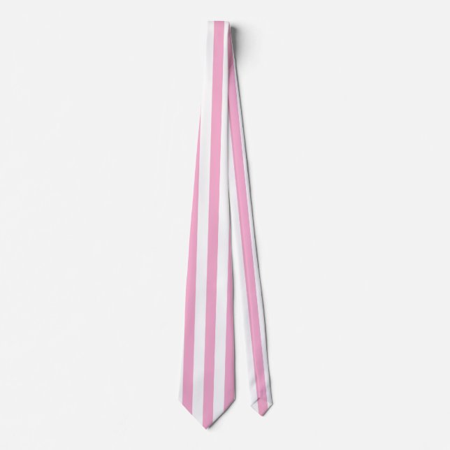 Rosa vit vertikal randig mönsterdesign slips (Framsida)