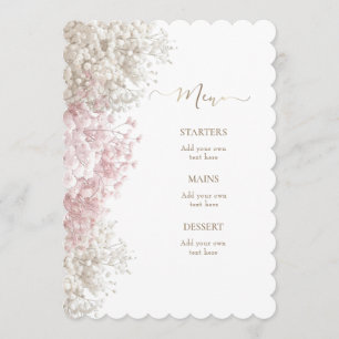 rosa vita baby's breath-blommor meny