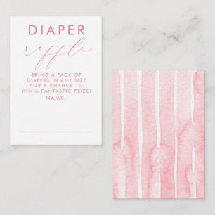 Rosa vita blöja lotteri baby shower biljetter tilläggskort