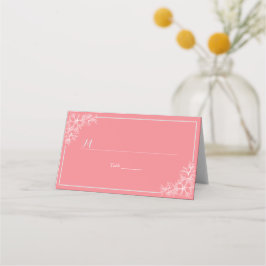 Rosa Vita Blommigten Bordsnummer Sittet i Namn Stä Placeringskort