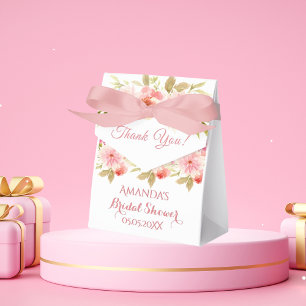 Rosa vita blommor bröllopsfest tack presentaskar