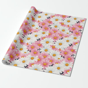 Rosa Vita Blommor Estetisk Grafik Presentpapper