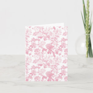 Rosa vita blomsterrusor Chinoiserie-mönster Kort