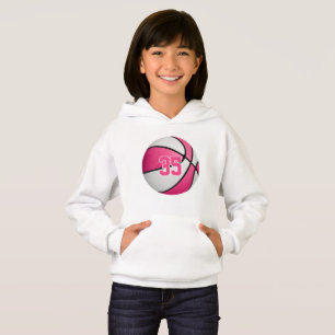 rosa, vita flickor (jersey number basketball) t shirt