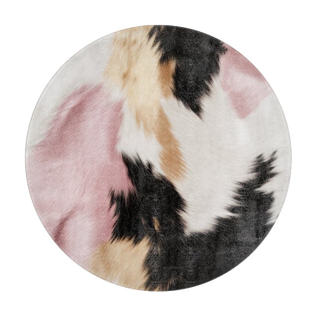  Rosa Vita Guld Black Cowhide Animal (Framsidan)