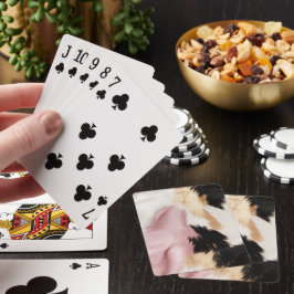 Rosa Vita Guld Black Cowhide Animal Casinokort
