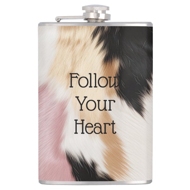  Rosa Vita Guld Black Cowhide Animal Fickplunta (Framsidan)