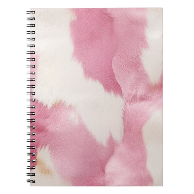  Rosa Vita Guld Cowhide Animal Anteckningsbok (Framsidan)