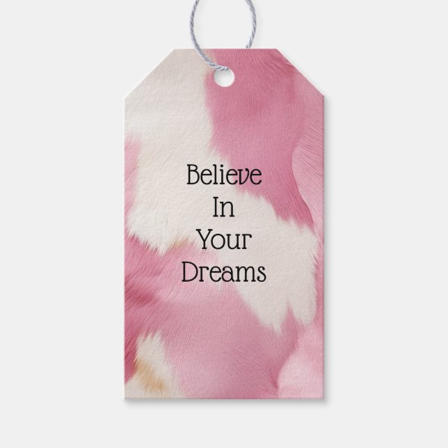  Rosa Vita Guld Cowhide Animal Presentetikett (Framsidan)