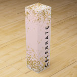 Rosa Vita Guld Konfetti Gnistra Firma Presentask För Vinflaska<br><div class="desc">Rosa White Guld Confetti-Gnistran firar vin-lådan. Perfekt Glitz för jul,  bröllop eller årsdag</div>