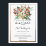Rosa Vita Guld Kor Bat mitzvah hebreiska Namn Inbjudningar<br><div class="desc">Denna moderna och elegant bat mitzvah inbjudan till Hebrew namn är perfekt för ditt barns speciella dag. Den har en faux tryckt guld-folie-Star av David och gräns ovanpå terracotta, elfenbensvit, mauve-rosa, moss-grönt och grönt-blommor illustration av bouquet och enkel vit bakgrund med ornat kursiv typografi. Det är chic, söt, minimalistisk och...</div>