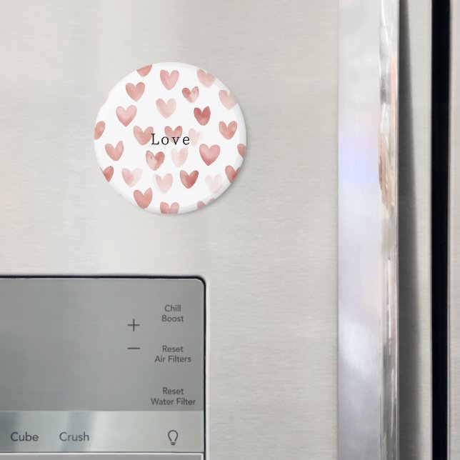 Rosa vita hjärtans kärlek magnet (In Situ (Fridge))