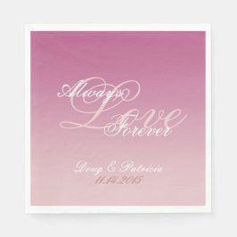 Rosa Vita  Kärlek Alltid Bröllop Pappersservett