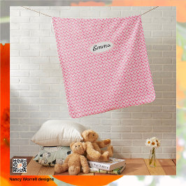 Rosa Vita motoriska rektanglar Bebisfilt