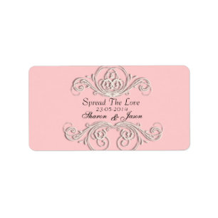 Rosa Vita ornitat-favoritetiketter Adressetikett