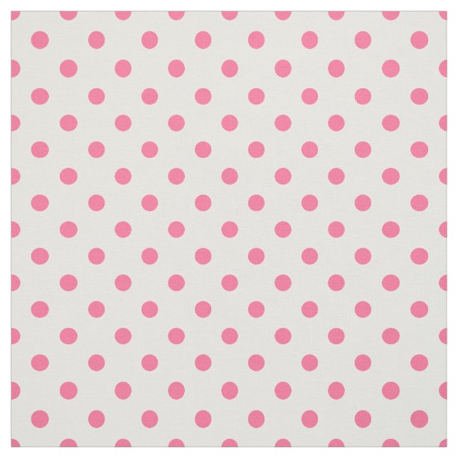 Rosa & vita polkadoter - kammade bomullsfabrikat tyg (Provkarta)