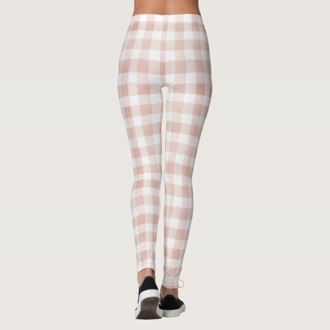 Rosa vita ränder leggings (Baksida)