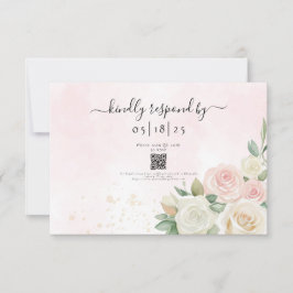 Rosa & Vita Rosa Blommar  OSA Kort