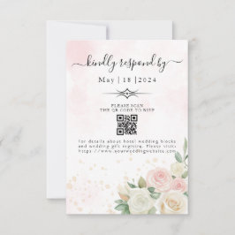 Rosa & Vita Rosor Blommar OSA Kort