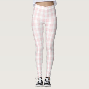Rosa vita rutiga ränder leggings