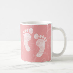 Rosa-/vitbabyfotspår Kaffemugg