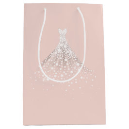  Rosa Vitdiamanter Bröllop Dress