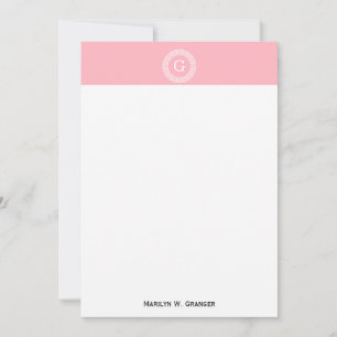 Rosa Vitgrekiska Nyckel Rnd Ram Initialt Monogram