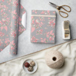 Rosa Vitmiskt Löv Grått Bröllop Wrapping Papper Presentpapper<br><div class="desc">Den vita rosa-polka-löven på grått färgad-bakgrunden är den perfekt bröllop-presentfigurationen som din brud kommer att göra i kärlek</div>