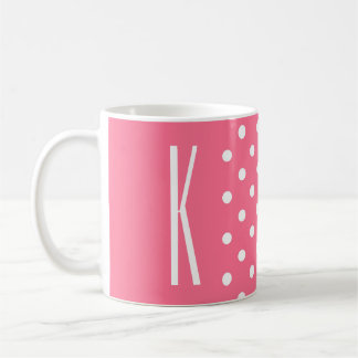 Rosa- & vitpolka dots kaffemugg
